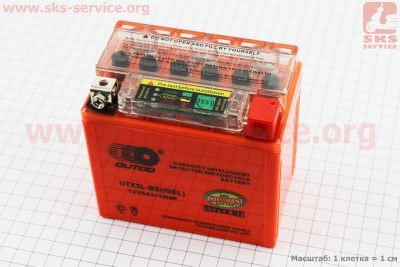 Аккумулятор 5Аh UTX5L-BS гелевый (L113*W70*H107mm), 2021, с ИНДИКАТОРОМ