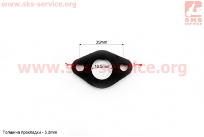Прокладка патрубка карбюратора Honda DIO AF18/27 (пластмасс) d-16,5mm