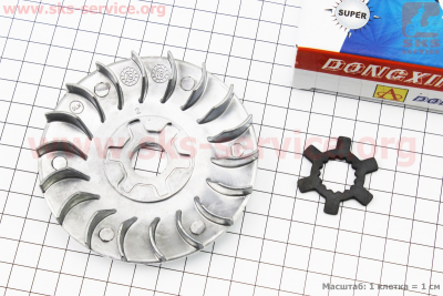 Крыльчатка вариатора переднего (под вал 16мм) + шайба крест Yamaha JOG90/STELS