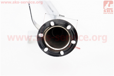 Колено глушителя для 150сс, ХРОМ TUNING d-48mm