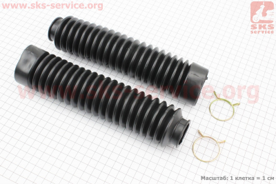 Гофра амортизатора переднего d=30/50mm; L=250mm к-кт 2шт, ЧЕРНЫЙ тип 1