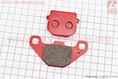 Тормозные колодки (дисковые) Suzuki AD50; KAWASAKI- AH 80/KMX 125/KDX 125/KX 80/KXF 250; HYOSUNG SD50; DAELIM-ET 250; CECTEK-500 к-кт красные