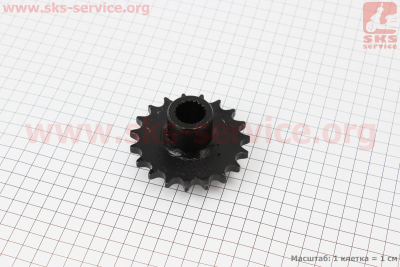 Звезда приводная задняя шлицевая 428-19T (втулка d=20mm, L=48mm)