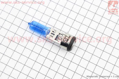 Лампа фары H6 BA20D 12V 35/35W super синяя свеча