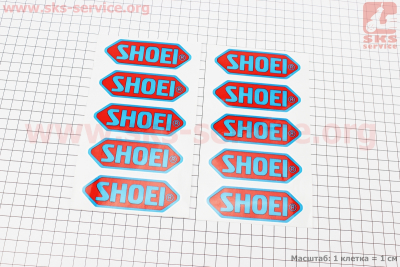 Наклейка SHOEI 10шт (3,5х9см)