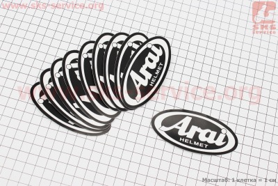 Наклейка Arai малая 10шт (9,5х4,5см)