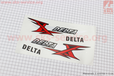 Наклейка DELTA на бак лев, прав к-кт 2шт (25х6см)