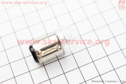 Лампа поворота (белая с цоколем) 12V/10W G18 BA15D (+/- контакты внизу) - 10шт
