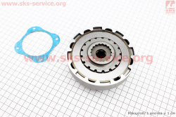 Сцепление двухдисковое в сборе (корзина) Delta 110/125сс механика 