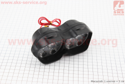 Фара двойная дополнительная светодиодная влагозащитная - 18 LED,  (146* 62mm) с креплением, тип 1