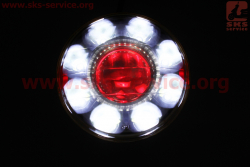 Фары круглой передняя часть МОТО 8+1-LED линза с ободком, d-160mm, TUNING