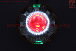 Фары круглой передняя часть МОТО 8+1-LED линза с ободком, d-160mm, TUNING