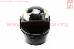 Шлем закрытый HF-101 M- ЧЕРНЫЙ с желто-серым рисунком Q233-Y (возможны дефекты покраски)
