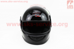Шлем закрытый 825-1 XS- ЧЕРНЫЙ с рисунком зеленым (возможны дефекты покраски)