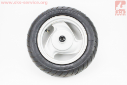 Диск стальной передний (бараб. торм.) MT2,15x10 + шина 90/90-10 Yamaha JOG SA-36J/39J б/у