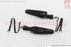 Поворот диодный на гибкой ножке + габарит белый LED ЛОДОЧКА тип 2секвентальный, 2шт 