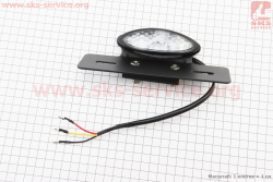 Фонарь задний овальный LED c кронштейном крепления номерного знака, ЧЁРНЫЙ