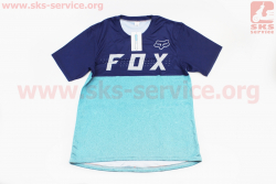 Футболка (Джерси) для мужчин L - (Polyester 80% / Spandex 20%), короткие рукава, свободный крой, сине-бирюзовый, НЕ оригинал