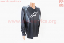 Футболка (Джерси) для мужчин L - (Polyester 100%), длинные рукава, свободный крой, черно-серая, НЕ оригинал