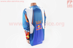 Футболка (Джерси) для мужчин XL - (Polyester 100%), длинные рукава, свободный крой, сине-оранжево-белая, НЕ оригинал
