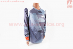 Футболка (Джерси) для мужчин L - (Polyester 100%), длинные рукава, свободный крой, серо-оранжево-белая, НЕ оригинал