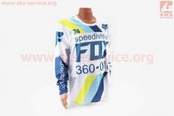 Футболка (Джерси) для мужчин XXL - (Polyester 100%), длинные рукава, свободный крой, бело-синяя, НЕ оригинал