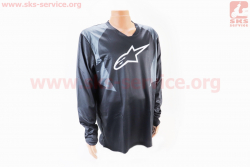 Футболка (Джерси) для мужчин XXL - (Polyester 100%), длинные рукава, свободный крой, черно-серая, НЕ оригинал