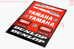 Наклейки набор 13шт Yamaha/Dunlop красные 5997 (23х32см)