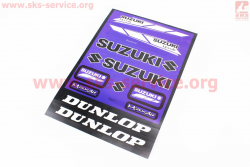 Наклейки набор 11шт Suzuki/Dunlop синие 5839B (23х32см)