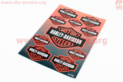 Наклейки набор 10шт Harley Davidson 5739 (31х21см)