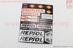 Наклейки набор 24шт HONDA 5985 (18х22см)